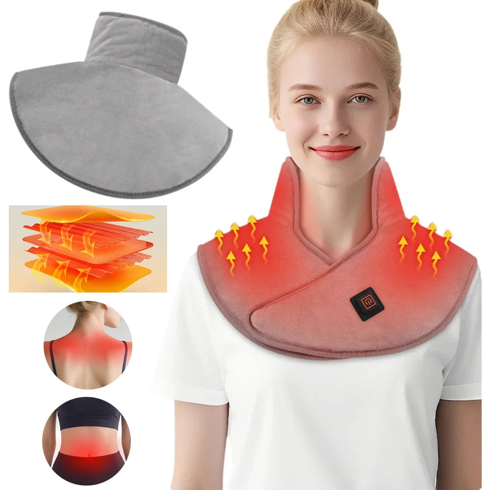 Neck shoulder heat therapy wrap worn